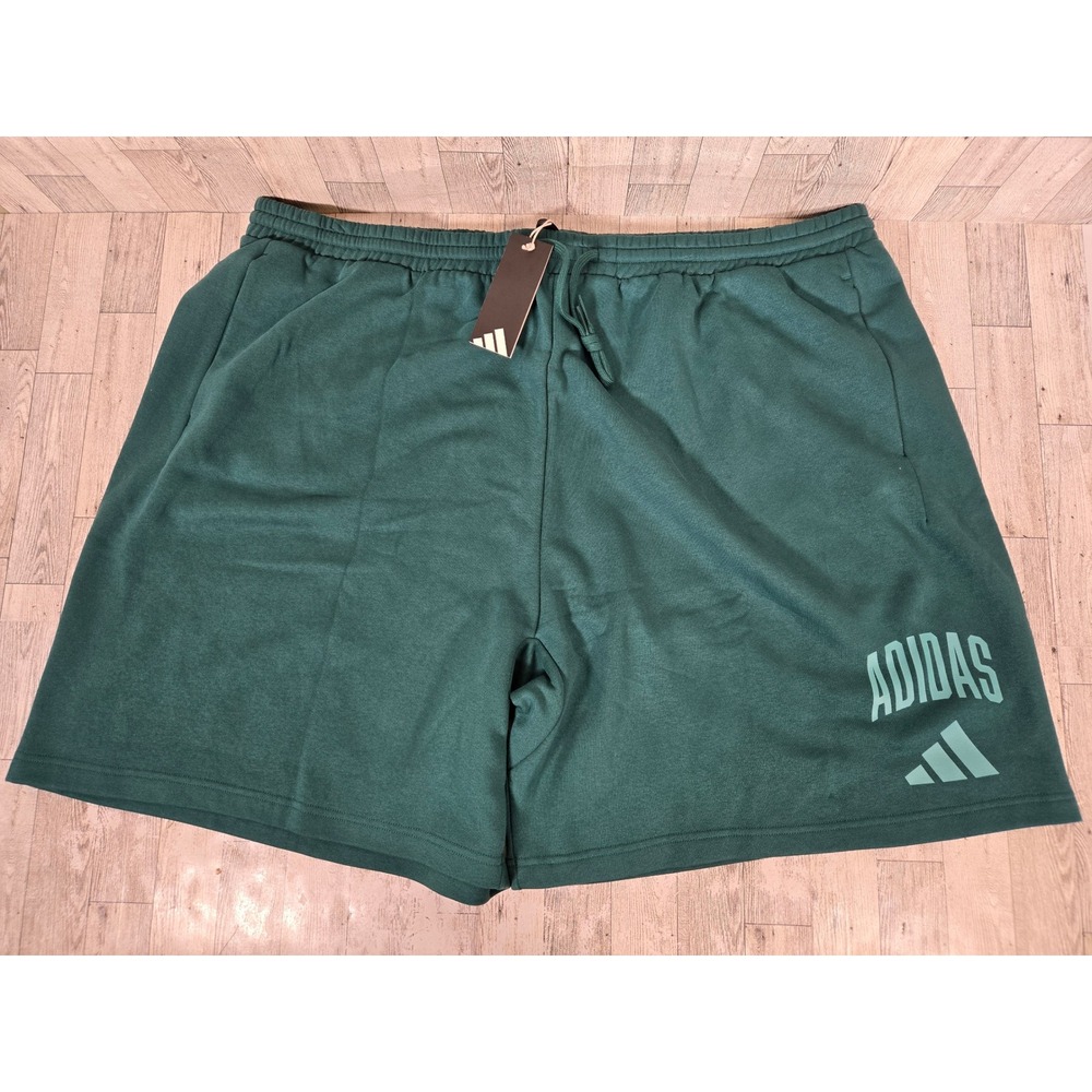 Adidas Men Collegiate Sweatshorts Green Fleece Pockets 4XLT JM1727